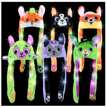 Halloween Themed Popping Ear Light Up Hat For Kids - Assorted